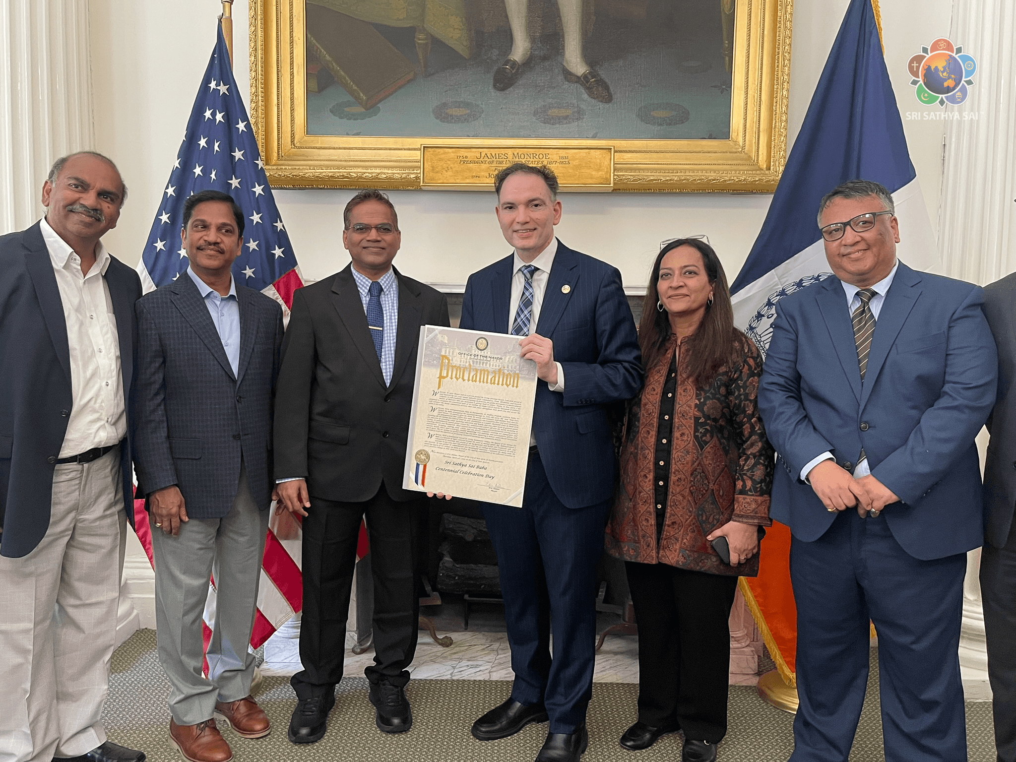La ciudad de Nueva York proclama el 24 de abril de 2025 como el Día de las Celebraciones del Centenario de Sri Sathya Sai Baba