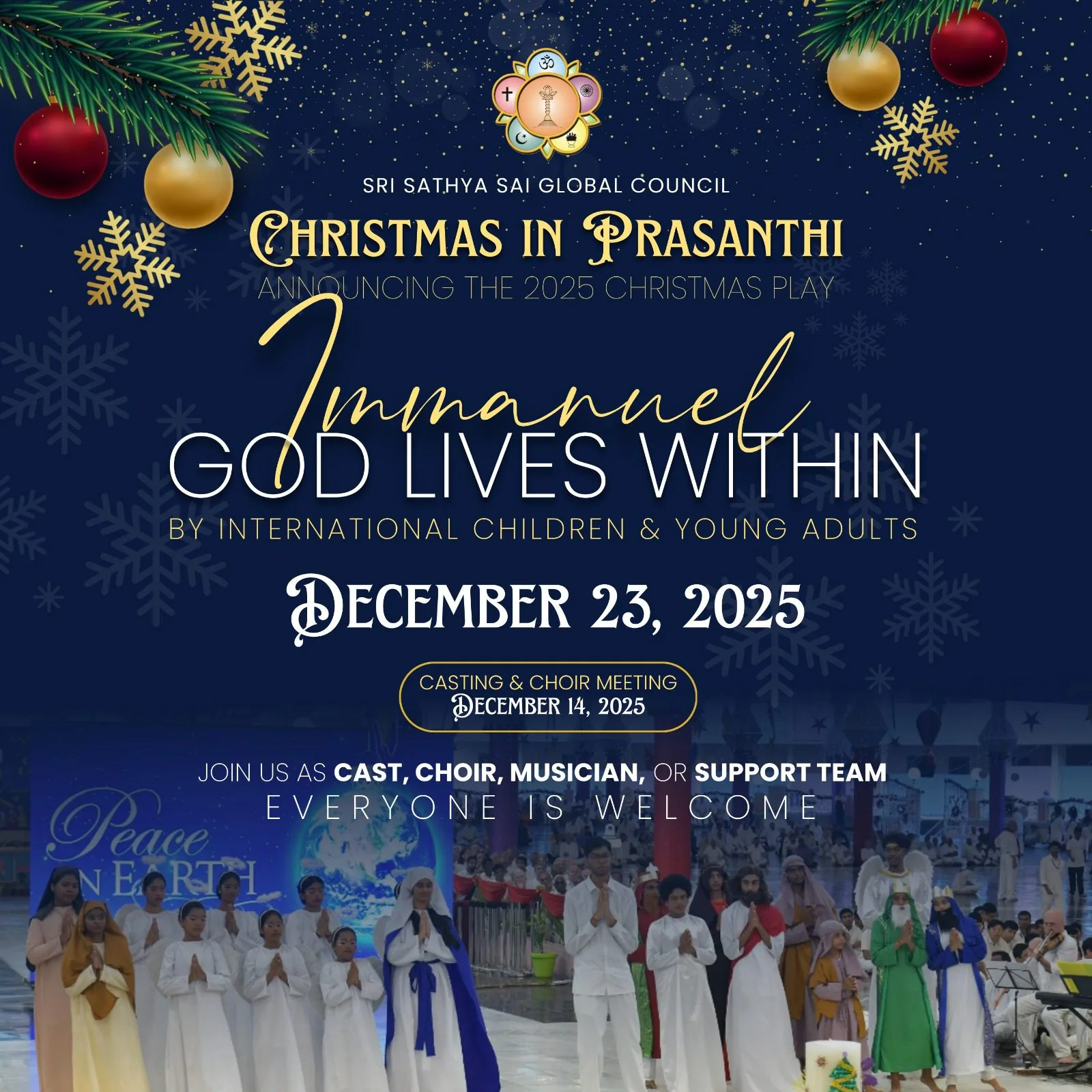 Navidad 2025 en Prashanti | Coro internacional de niños y jóvenes adultos