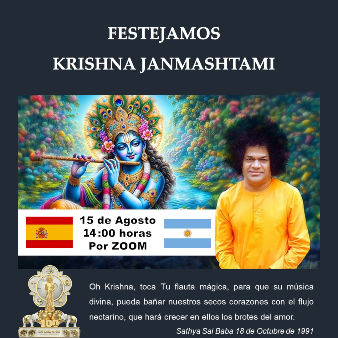 Celebración Sai Hispano-Argentina de Krishna Janmashtama | 15 de agosto a las 14h por Zoom (en España)