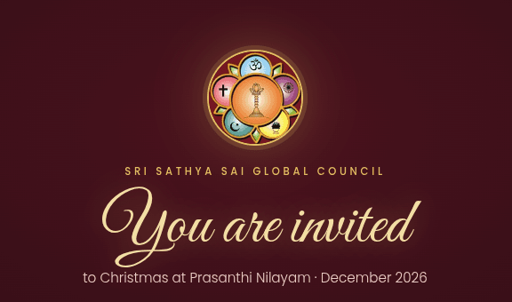 Invitación a la Navidad 2026 en Prashanti Nilayam